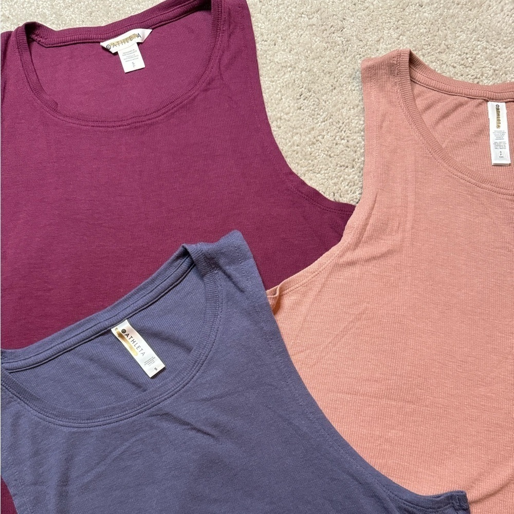 Athleta Softest Well Rested Rib Sleep Tank Blue Sz S - Picture 5 of 5